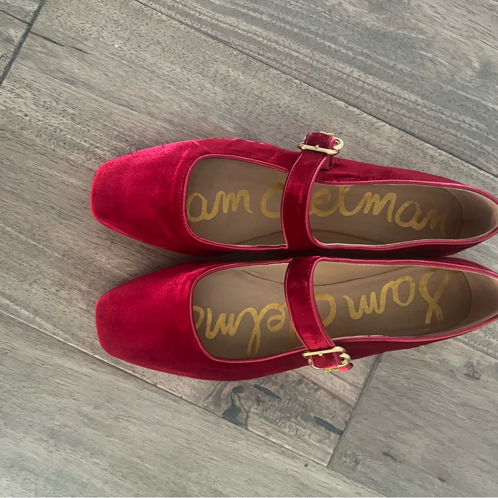 Sam Edelman Red Velvet Flats